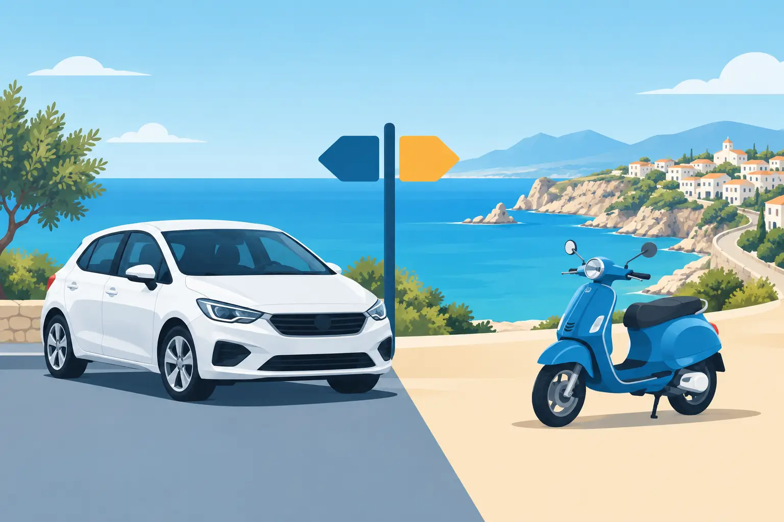 Rental Car Versus Scooter Cyprus: What to Choose